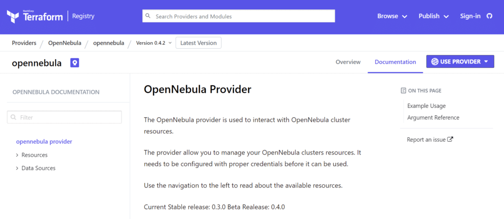 Terraform Provider for OpenNebula