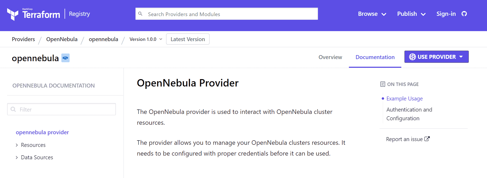 Terraform Provider v1.0.0 OpenNebula