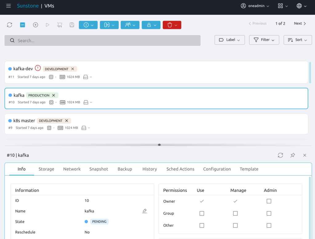 Filtering by label is now functional in FireEdge Sunstone OpenNebula 6.4.3 Issue