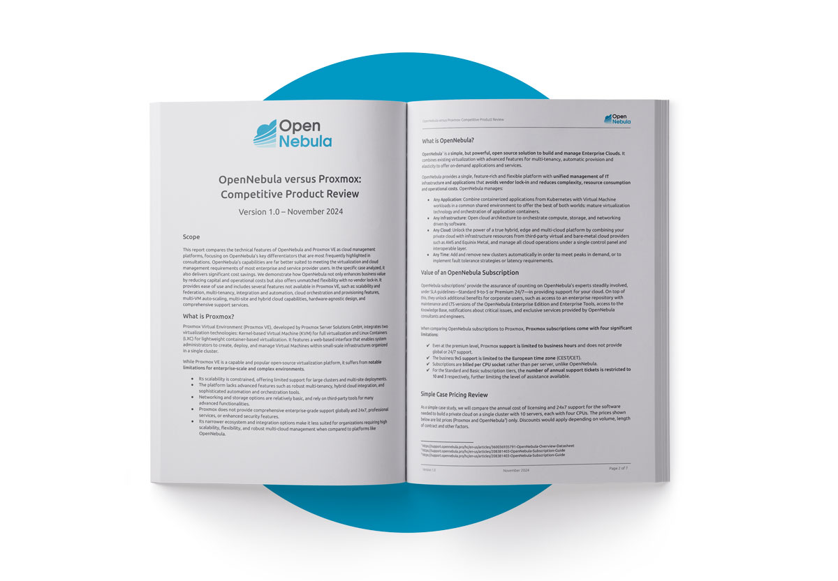 White paper OpenNebula vs Proxmox